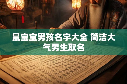鼠宝宝男孩名字大全 简洁大气男生取名