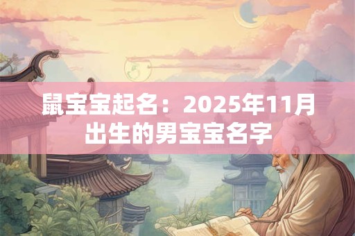 鼠宝宝起名：2025年11月出生的男宝宝名字