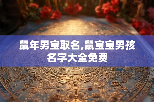 鼠年男宝取名,鼠宝宝男孩名字大全免费