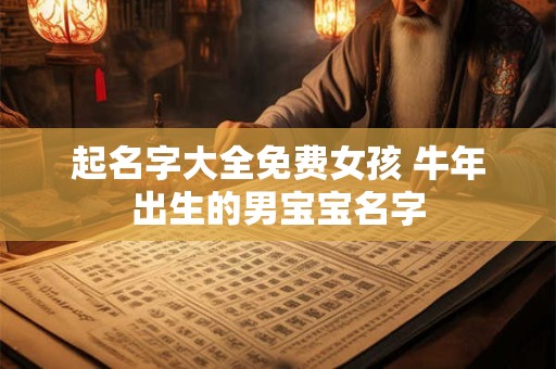起名字大全免费女孩 牛年出生的男宝宝名字