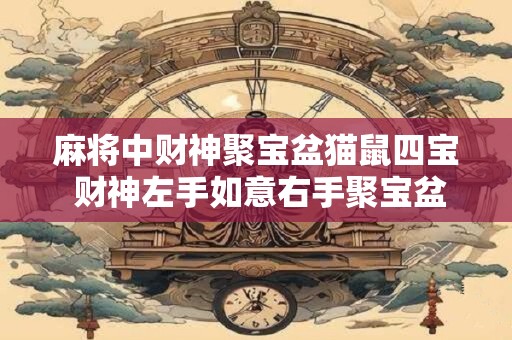 麻将中财神聚宝盆猫鼠四宝 财神左手如意右手聚宝盆