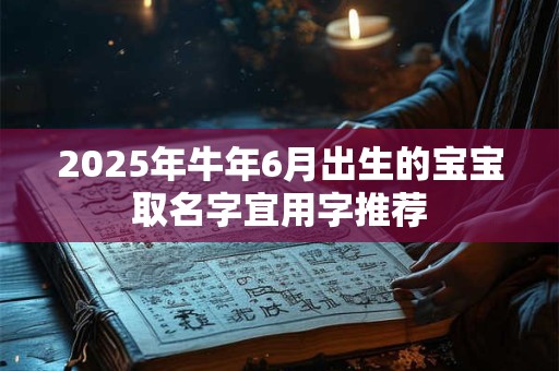 2025年牛年6月出生的宝宝取名字宜用字推荐