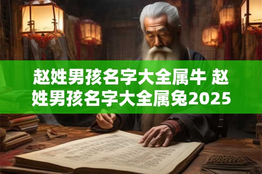 赵姓男孩名字大全属牛 赵姓男孩名字大全属兔2025年