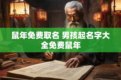 鼠年免费取名 男孩起名字大全免费鼠年