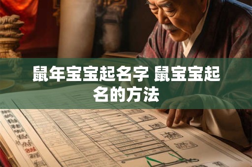 鼠年宝宝起名字 鼠宝宝起名的方法