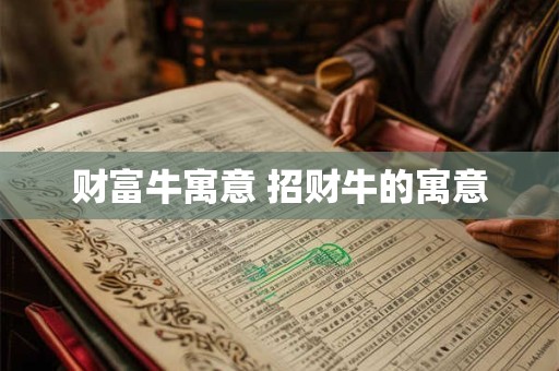 财富牛寓意 招财牛的寓意