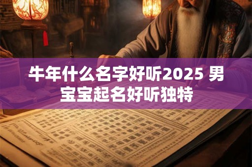 牛年什么名字好听2025 男宝宝起名好听独特