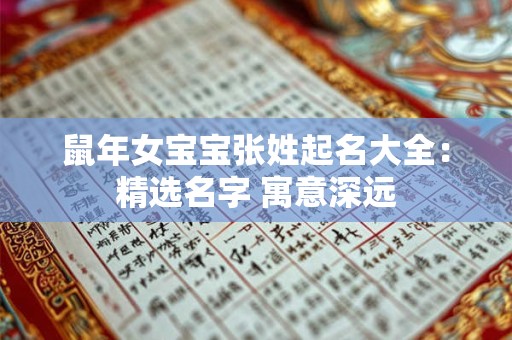 鼠年女宝宝张姓起名大全：精选名字 寓意深远