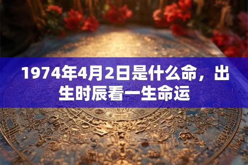 1974年4月2日是什么命，出生时辰看一生命运
