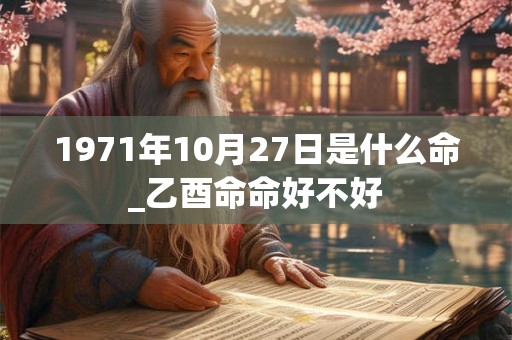 1971年10月27日是什么命_乙酉命命好不好