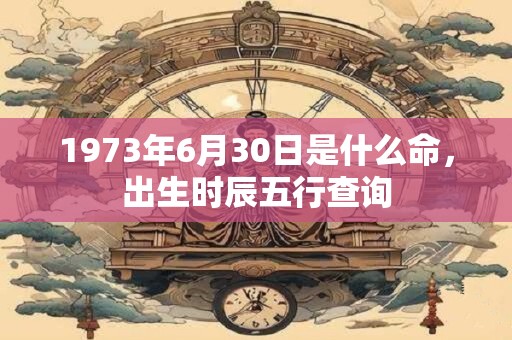 1973年6月30日是什么命，出生时辰五行查询