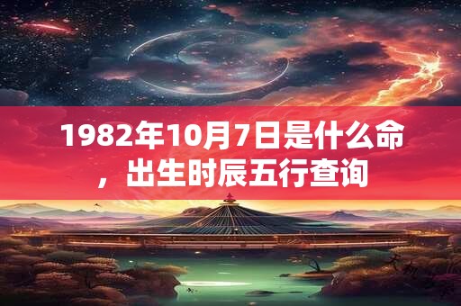 1982年10月7日是什么命，出生时辰五行查询