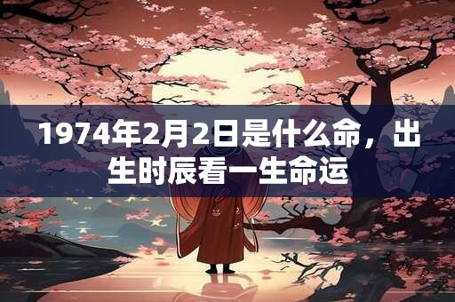 1974年2月2日是什么命，出生时辰看一生命运