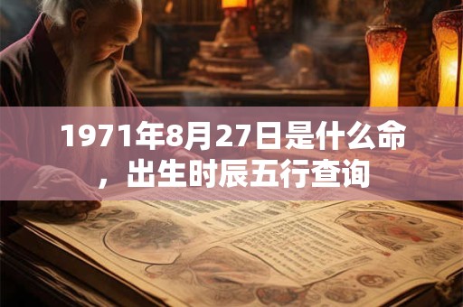 1971年8月27日是什么命，出生时辰五行查询