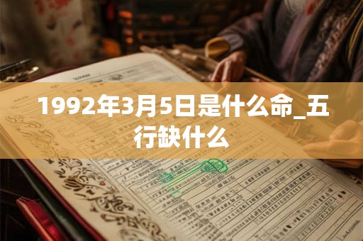 1992年3月5日是什么命_五行缺什么