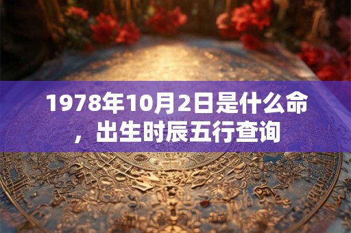 1978年10月2日是什么命，出生时辰五行查询