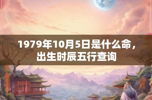 1979年10月5日是什么命，出生时辰五行查询
