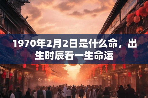 1970年2月2日是什么命，出生时辰看一生命运