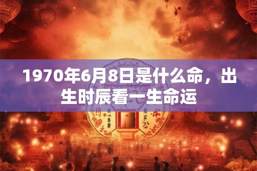 1970年6月8日是什么命，出生时辰看一生命运