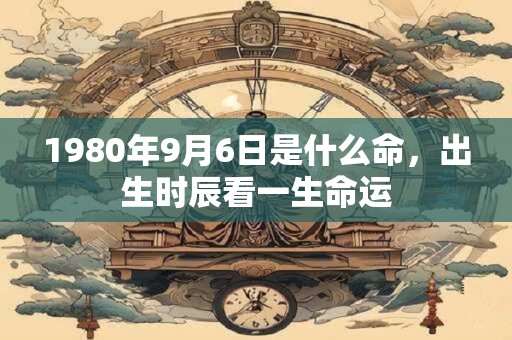 1980年9月6日是什么命，出生时辰看一生命运