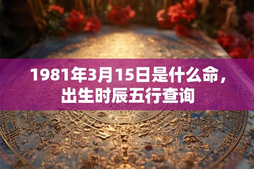 1981年3月15日是什么命，出生时辰五行查询