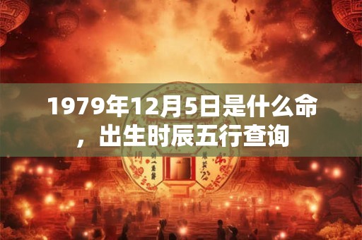 1979年12月5日是什么命，出生时辰五行查询