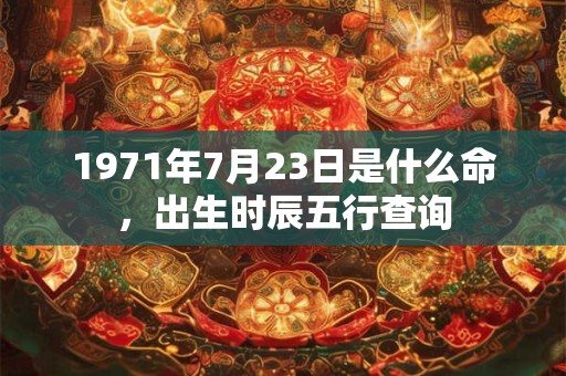1971年7月23日是什么命，出生时辰五行查询