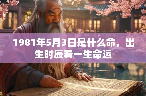 1981年5月3日是什么命，出生时辰看一生命运