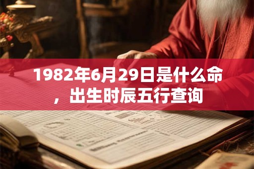 1982年6月29日是什么命，出生时辰五行查询