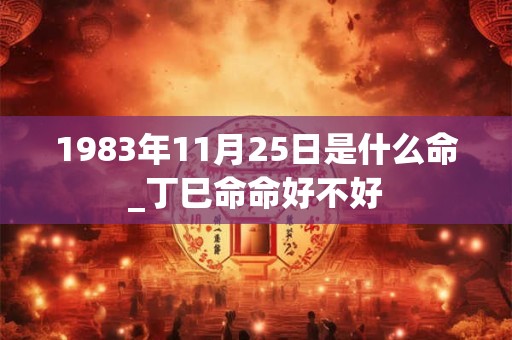 1983年11月25日是什么命_丁巳命命好不好