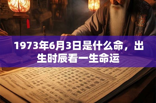 1973年6月3日是什么命，出生时辰看一生命运