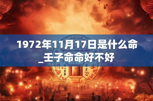 1972年11月17日是什么命_壬子命命好不好