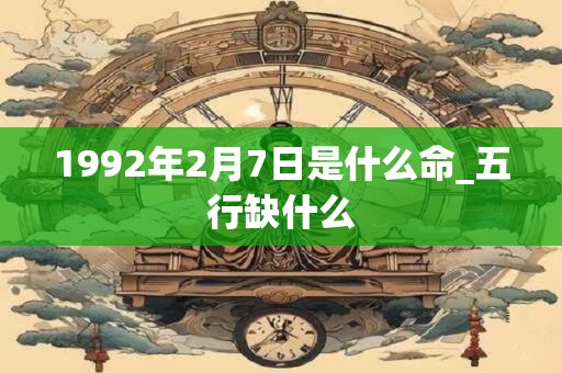 1992年2月7日是什么命_五行缺什么