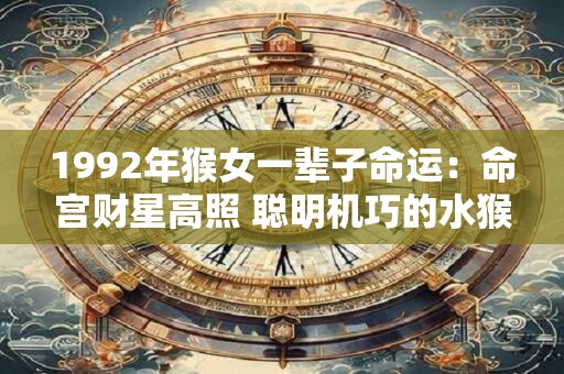 1992年猴女一辈子命运：命宫财星高照 聪明机巧的水猴命