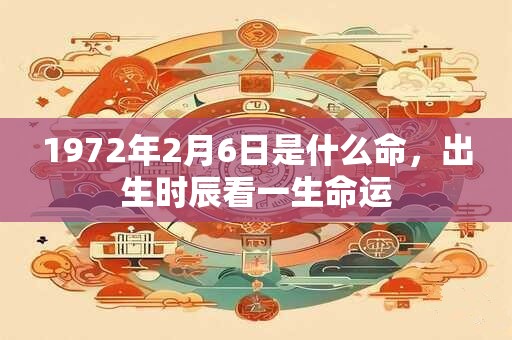 1972年2月6日是什么命，出生时辰看一生命运