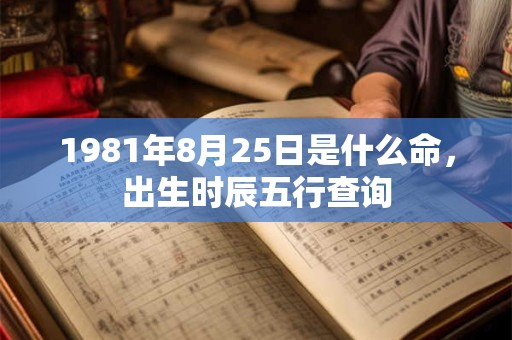 1981年8月25日是什么命，出生时辰五行查询