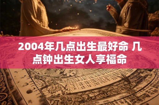 2004年几点出生最好命 几点钟出生女人享福命
