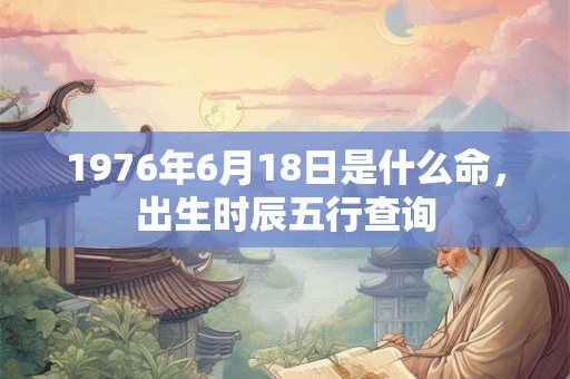 1976年6月18日是什么命，出生时辰五行查询