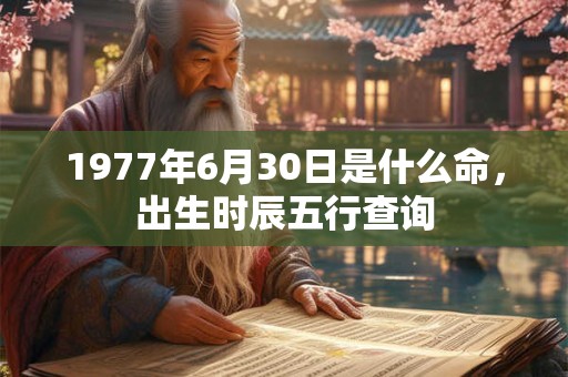 1977年6月30日是什么命，出生时辰五行查询