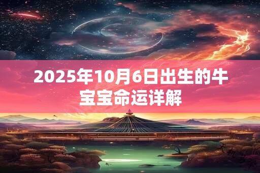 2025年10月6日出生的牛宝宝命运详解