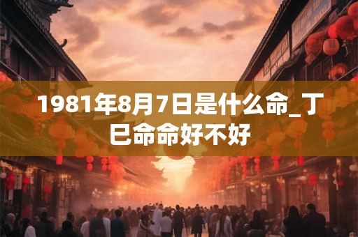 1981年8月7日是什么命_丁巳命命好不好