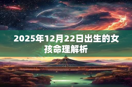2025年12月22日出生的女孩命理解析