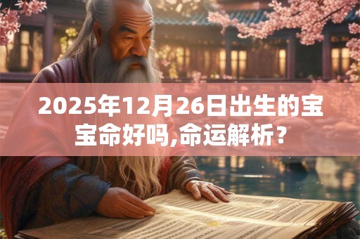 2025年12月26日出生的宝宝命好吗,命运解析？