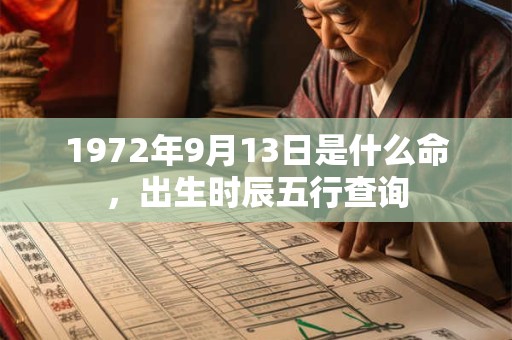 1972年9月13日是什么命，出生时辰五行查询
