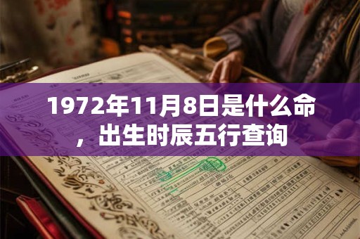 1972年11月8日是什么命，出生时辰五行查询