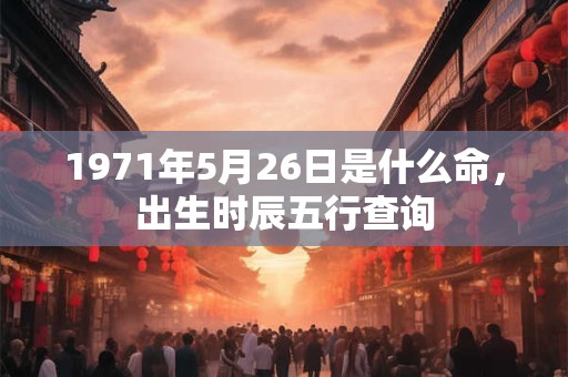 1971年5月26日是什么命，出生时辰五行查询
