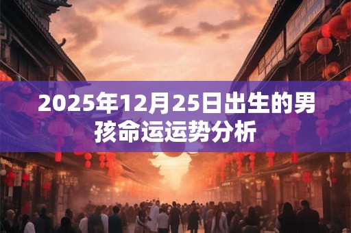 2025年12月25日出生的男孩命运运势分析