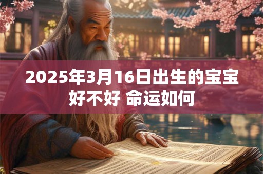 2025年3月16日出生的宝宝好不好 命运如何