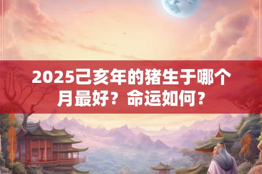 2025己亥年的猪生于哪个月最好？命运如何？