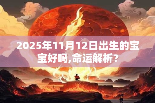 2025年11月12日出生的宝宝好吗,命运解析？